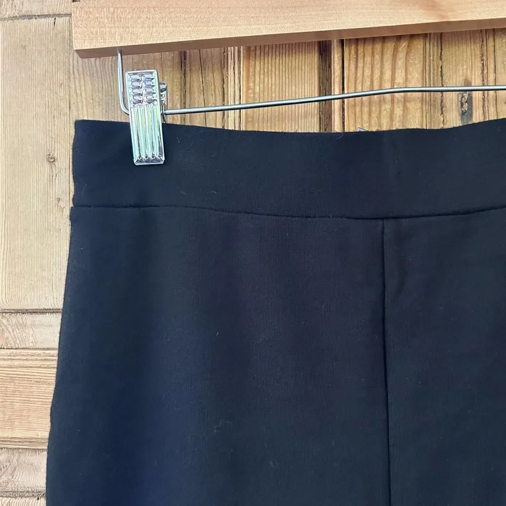SuperDry Skirts‎ Medium Black Pull On Elastic Waist Skirt Slit Up The Back
